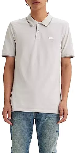 Levi's Slim Housemark Polo Maglietta, Quarter Tipping Quiet Gray