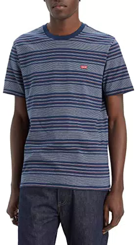 Levi's Ss Original Housemark Tee, T-Shirt Uomo, Blu Callum Stripe Dress Blues