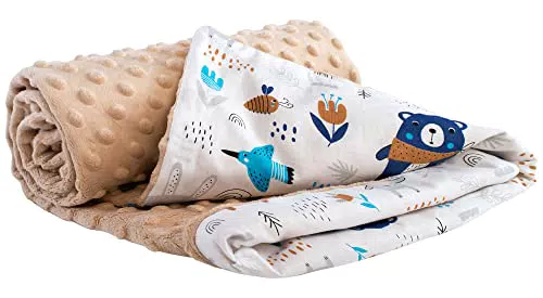 Medi Partners Coperta per neonati 100% cotone 75x100cm Bambini Minky Multifunzionale Bifacciale Morbido e Soffice per Carrozzine