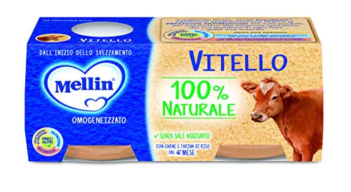 Mellin Omogeneizzato di Vitello 100% Naturale 12 Vasetti da 80 gr