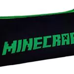 Minecrat - Astuccio portamatite rotondo, colore nero/verde