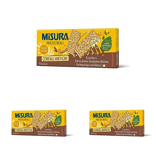 Misura Crackers ai Cereali Multigrain - Farro, Grano Saraceno e Quinoa - Confezione da 1050 grammi