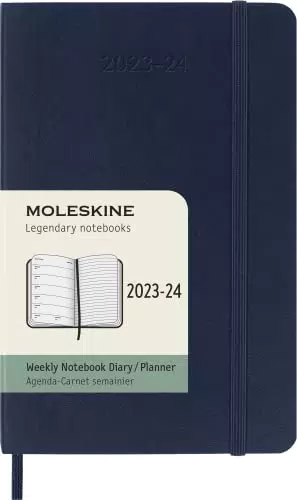 Moleskine Weekly Planner 2023-2024, copertina morbida, pocket, blu