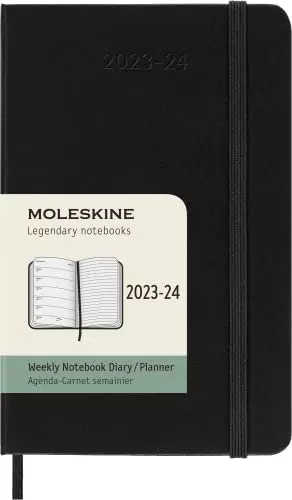 Moleskine Weekly Planner 2023-2024, copertina rigida, pocket, nero