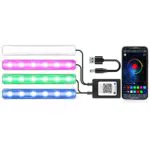 MONDEVIEW 4 in 1 Luci LED Auto Interni 24 Grandi 5050 Chip RGB LED Auto Interni Senza Fili con 16 Milioni di Colori e 22 Modalità Stili