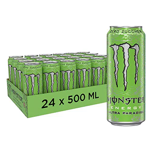 Monster Energy Ultra Paradise 24 Lattine da 500 ml, Energy Drink Zero Zuccheri e Poche Calorie