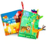 MOOKLIN ROAM 2 Pezzi Libri in Tessuto Morbido, Libro con Coda di Animal