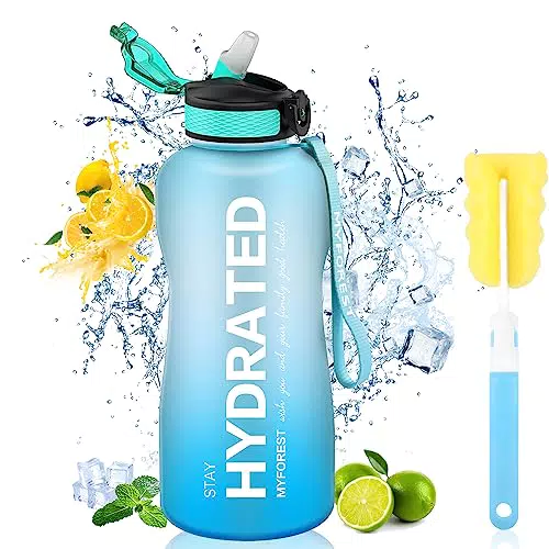 MYFOREST Borraccia con Cannuccia 2.2 litro, Bottiglia d'acqua