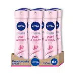 NIVEA Pearl & Beauty Spray deodorante in confezione da 6 x 150 ml