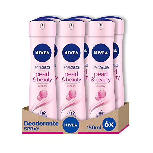 NIVEA Pearl & Beauty Spray deodorante in confezione da 6 x 150 ml