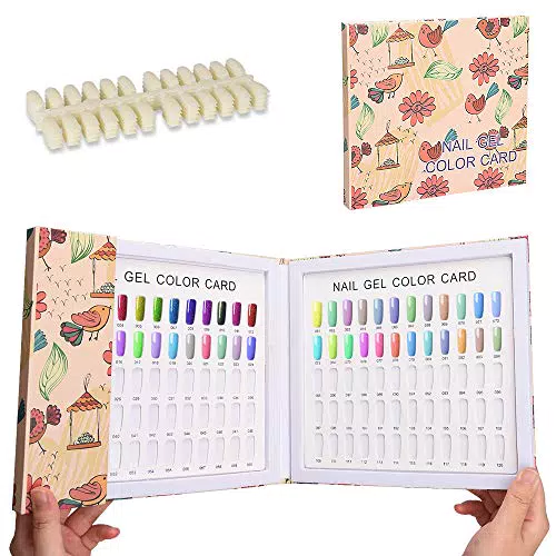 Noverlife - Espositore con 120 colori per unghie con 120 punte per unghie finte