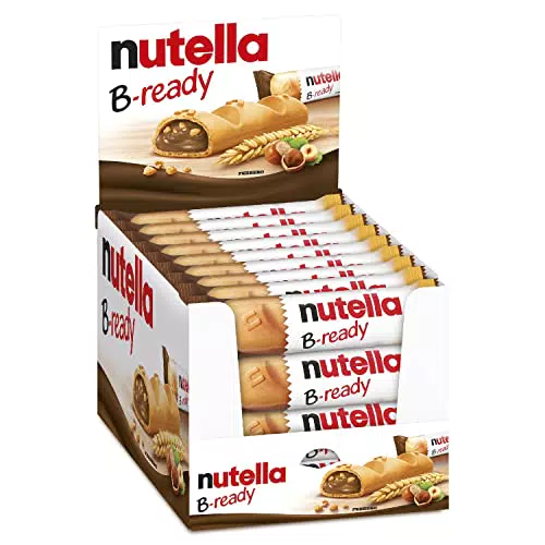 Nutella B-ready - 36 Snack Dolci Monoporzione, Croccante Cialda di Pane con un Cremoso Ripieno di Nutella