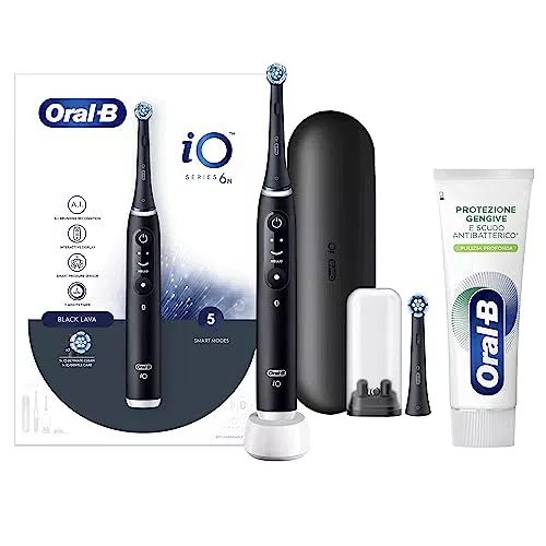 Oral-B Spazzolino Elettrico Ricaricabile iO6 Nero con Custodia da Viaggio
