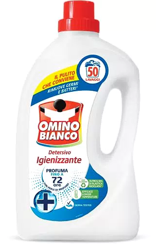 Omino Bianco - Detersivo Lavatrice Igienizzante Liquido, 50 lavaggi