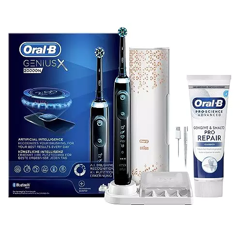 Oral-B Spazzolino Elettrico Ricaricabile Genius X Nero con Intelligenza Artificiale