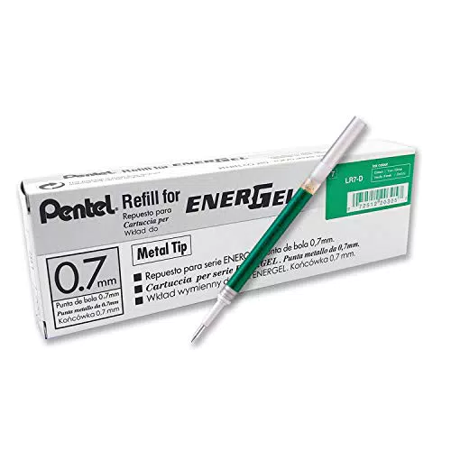 Pentel LR7 refill Energel 0,7 mm verde 12 pz
