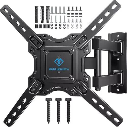 PERLESMITH Supporto TV Parete, Inclinabile Orientabile Fissaggio Estensibile Staffa TV per Schermi da 26 a 60 Pollici LED LCD e Curvo
