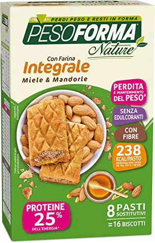 Pesoforma 16 Biscotti, Miele e Mandorle, con Farina integrale