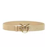 Pinko Love Berry H3 Belt Vitello Set Cintura, C71Q_Tempesta Sabbia-Antique Gold