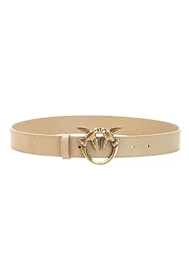 Pinko Love Berry H3 Belt Vitello Set Cintura, C71Q_Tempesta Sabbia-Antique Gold