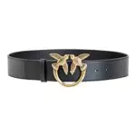 Pinko Love Berry Simply H4 Belt Vite Cintura, Z99Q_Nero-Antique Gold