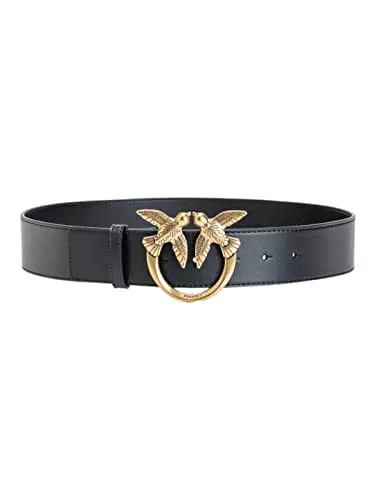 Pinko Love Berry Simply H4 Belt Vite Cintura, Z99Q_Nero-Antique Gold