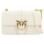 Pinko Love One Classic CL Vitello SE, Borsa Donna, Z14Q_Bianco Seta-Antique Gold