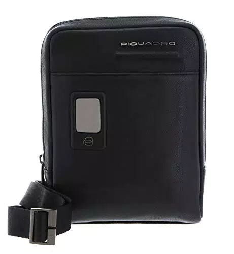 PIQUADRO Akron, Borsello per iPad Mini Uomo, Nero