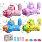 Pistola a Bolle per Bambini 4 Confezioni, VATOS Macchina Automatica per Bolle di Sapone