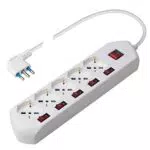 Poly Pool PP2509 Multiswitch Multipresa con 5 Prese Pluristandard 5 Interruttori Singoli per Ogni Presa - Cavo di Alimentazione da 1