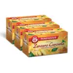 Pompadour, Infuso Zenzero e Curcuma, 60 Filtri, Depurativo e Speziato