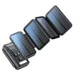Power Bank Solare 27000mAh, Caricabatterie Solare con 4 Pannello Solare