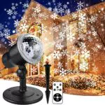 Proiettore Luci Natale Da Esterno, Lampada Proiettore Fiocco Di Neve Ip65 Illuminazione Da Esterno Impermeabile Con Telecomando e Timer Per Natale