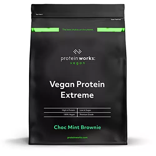 Protein Works - Proteina Vegana Extreme In Polvere - 100% a Base Vegetale - 5 Fonti Proteiche ​​- Vitamine e Minerali Aggiunti - 14 Agitare - Brownie Menta & Cioccolato - 1kg