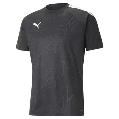 PUMA Maglia Grafica Teamliga, Calcio Uomo, Nero-Ombra Grigio