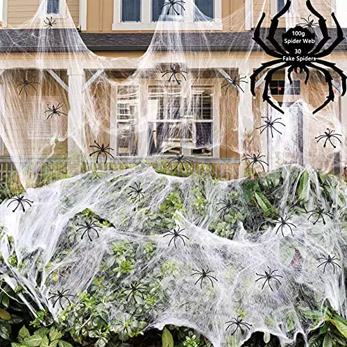 Ragnatela di Halloween, Ragnatela Bianca, 100g Ragnatela Halloween Decorazione