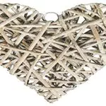 Rayher 65059000 - Cuore in salice Bianco, 15, 5 cm di Diametro