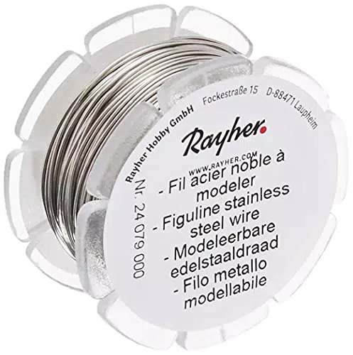 RAYHER Filo per modellazione in Acciaio Inox, ø 0, 5 mm