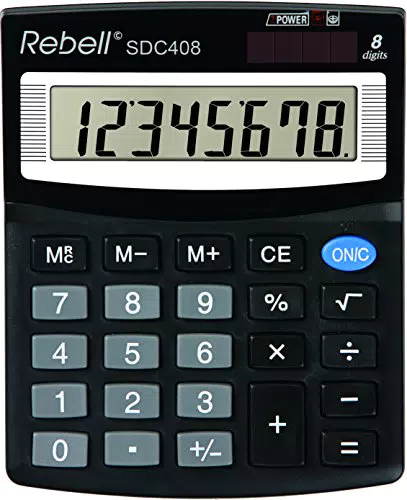 Rebell SDC808 + semi desktop Calculator