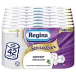 Regina Sensation - 42 Rotoli di Carta Igienica, 160 Soffici Strappi a 3 Veli