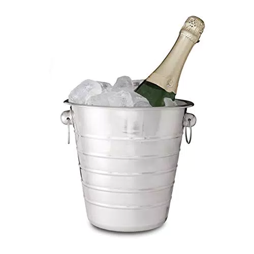 Relaxdays Cestello Ghiaccio, Acciaio con Manici, Secchio per Vino & Champagne