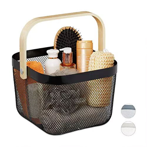 Relaxdays Cestino Portaoggetti, con Manico, Decorativo