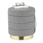 Relaxdays Pouf Rotondo, Sgabello Poggiapiedi Imbottito