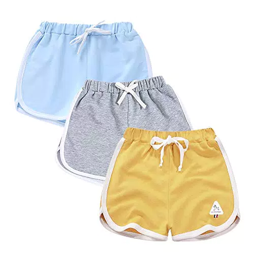 Rolanko Pantaloncini da Ginnastica per Ragazze, Pantaloncini Sportivi Estivi con Coulisse per Bambini Che corrono E Ballano