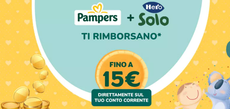 Cashback Pampers: rimborsano fino a 15€ sui pannolini