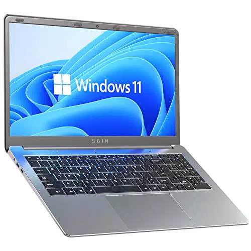 SGIN Computer portatile da 15, 6 pollici, 4 GB RAM 128 GB SSD Notebook
