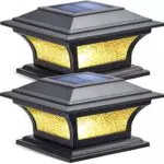 Siedinlar Luci Postali Solari Lampade Solari da Giardino 2 Modalità Luci LED Bicchiere Impermeabile per Giardino Recinto Mazzo 4x4 5x5 6x6 Pollici Pali di legno 2 Pezzi