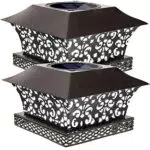 Siedinlar Luci Solari Esterno Giardino Luci Postali Solari Bianco Freddo Luci LED Impermeabile per Giardino Recinto Mazzo 4x4 5x5 6x6 Pollici Pali di legno 2 Pezzi