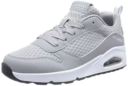 Skechers 403667l Gry, Sneaker Bambini e Ragazzi, Grigio Tessuto Sintetico Bianco Trim