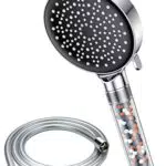 Soffione Doccia con tubo 1.6M, YEAUPE Soffione Doccia risparmio idrico